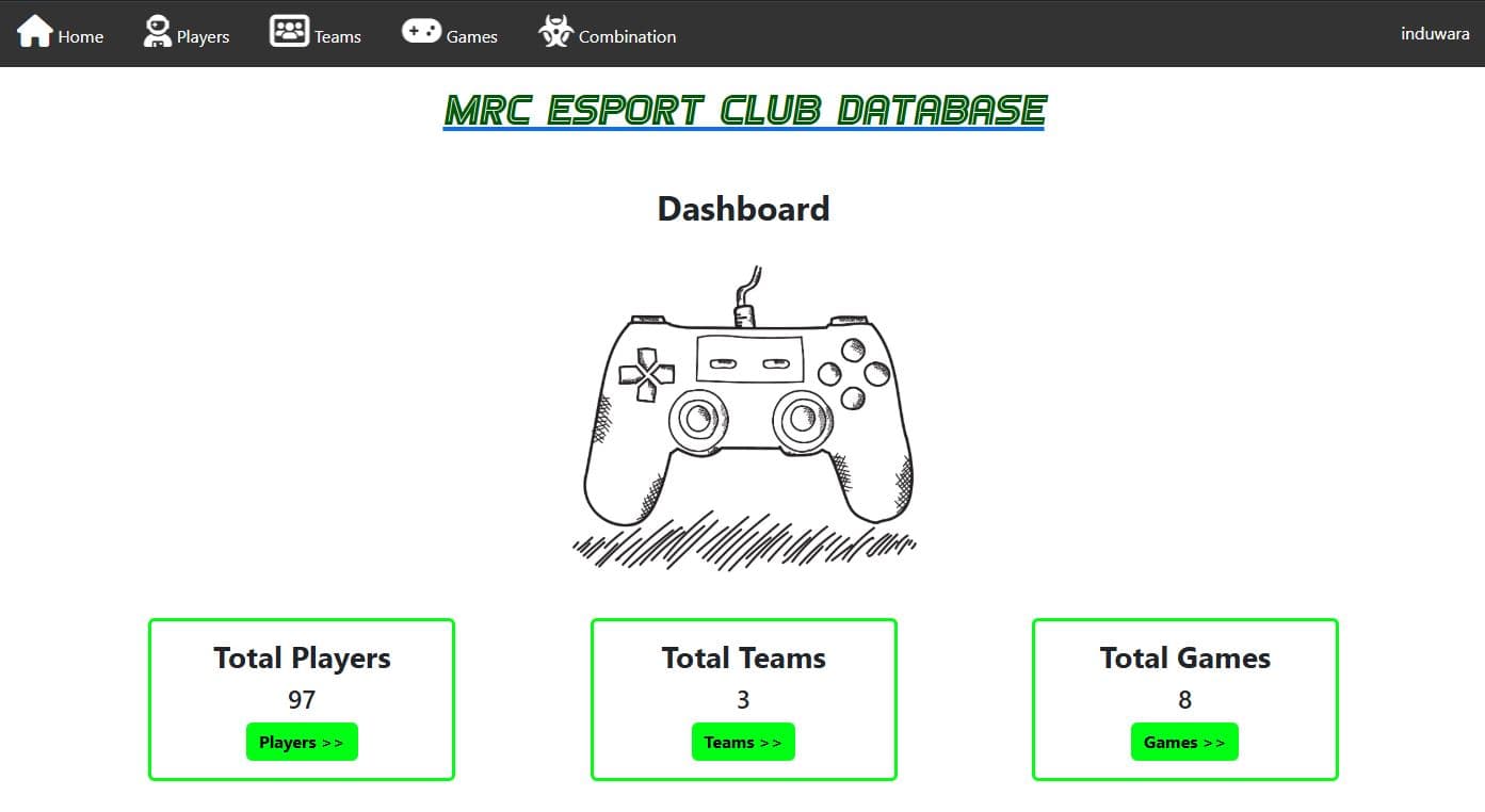 Esport Club Management project screenshot